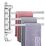 ERWEY Handtuchstange Handtuchhalter mit 3 Armen 180° Drehung SUS304 Edelstahl Bad Bedetuchhalter Handtuchhalterung Wandmontage (3-Stange)