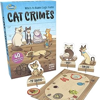 Thinkfun Cat Crimes Whos to Blame Logic Challenge Game for Kids Age 8 Years Up - Brain Teaser