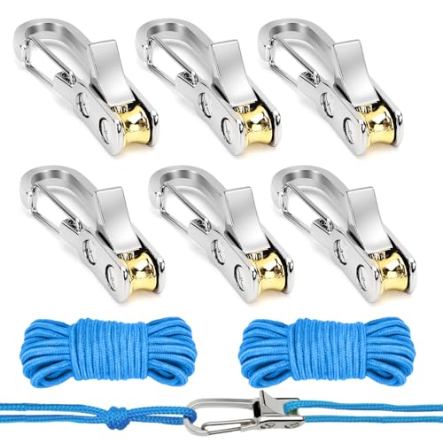GMMG Seilspanner Seilrollen-Schnurspanner mit Rollercam Rope Roller Rope Tightening Tool für 3mm 4mm Seile für Camping Bootfahren Outdoor-Aktivitäten