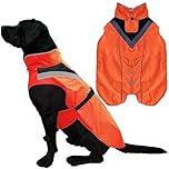 Lautus Pets Waterproof Dog Raincoat - Reflective, Bright Orange Rain Coat with Leash Hole (XL, Orange)