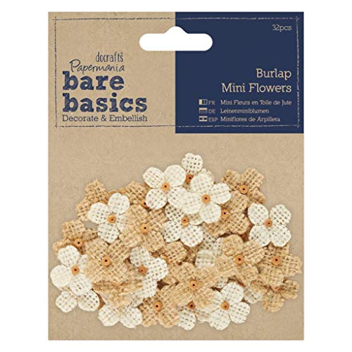 Papermania Bare Basics Mini Fleurs en Jute de Jute (32pcs)