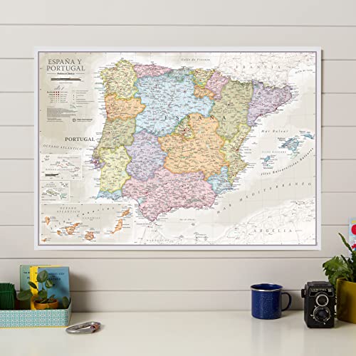 Wandkarte von Spanien & Portugal – klassisches Poster – 41,9 x 59,4 cm – Maps International