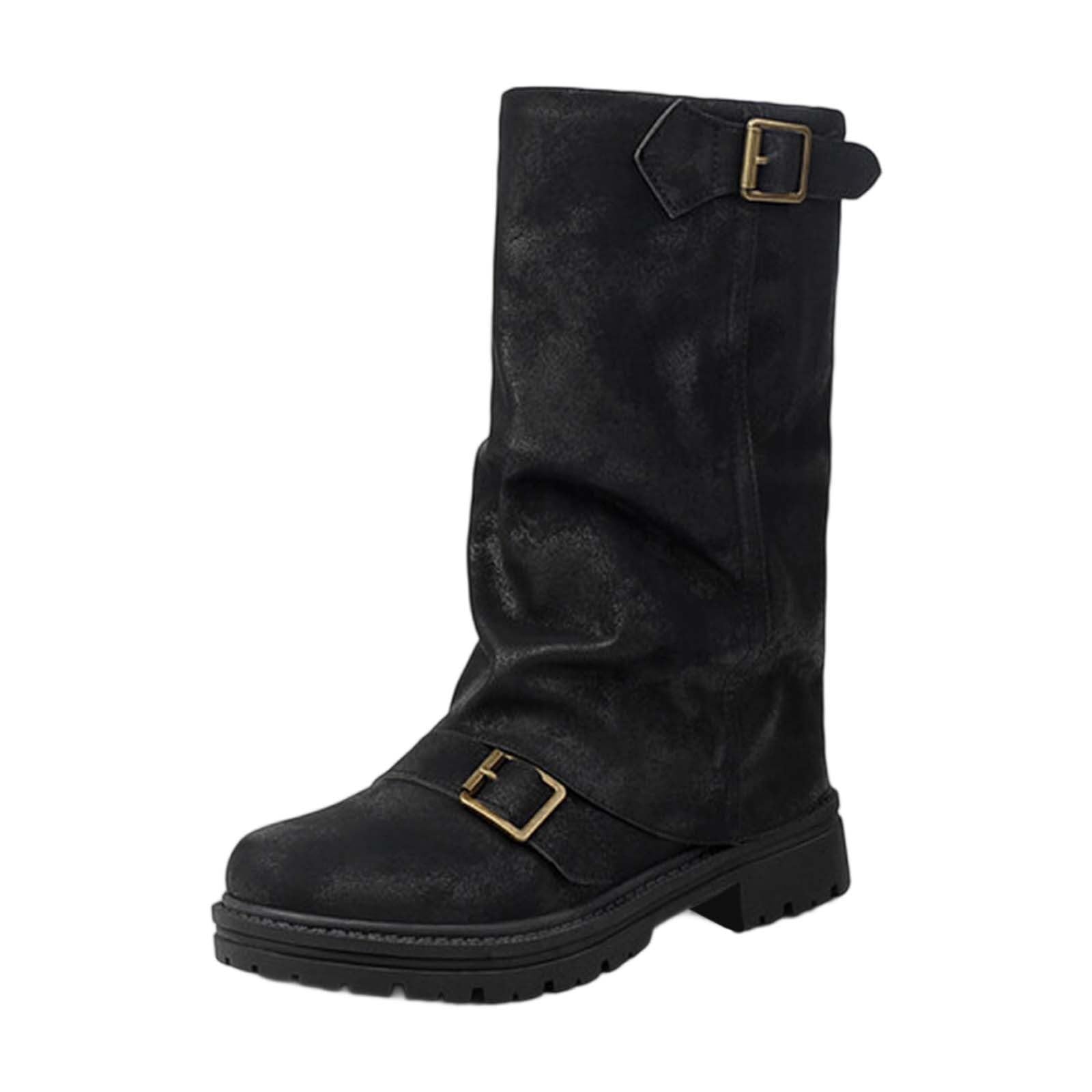 Chaussure Femme Bottes Cavalieres Femme Chaussures Pieds Larges Botte Caoutchouc Chaudes Haute Hiver Equitation Pour Mollet Large Chaussure Fourrée De Randonnée Confortable Bottines Compensées
