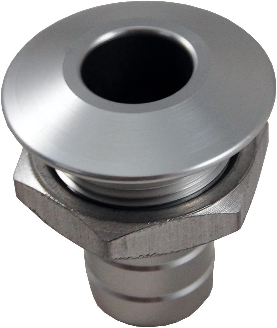 BILLET THRU-HULL WATER FITTING BILGE PUMP OUTLET NATURAL