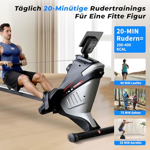 Foto von ISE Rudergerät für Zuhause,Magnetisches Rudergeräte mit APP & LCD-Display & 8 Widerstandsstufen, Leises Magnetisches Rudergerät,Leises Heimrudergerät für Cardio-Training,Indoor-Gerät für das Home-Gym
