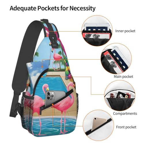 Bolso cruzado casual para hombres y mujeres negro miniatura 4