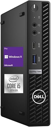 Dell OptiPlex 3080 - Escritorio empresarial con factor de forma micro 2021, Intel Core i5-10500T, RAM DDR4 de 16 GB, SSD de 512 GB, WiFi, HDMI,