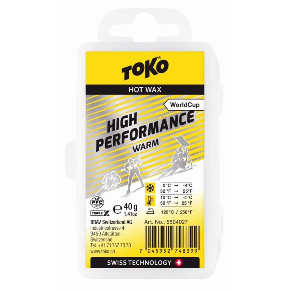 TOKO High Performance Warm Heisswachs, Skiwachs für Rennläufer, 40 g