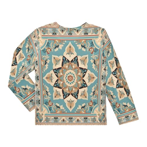 Boys Rash Guard Swim Shirt Long Sleeve UPF+ 50 Sun Shirts Quick Dry Shirt Bohemia Pattern for Toddler Kids2