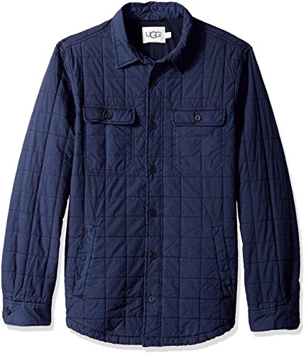 UGG Men's M Trent Quilted Shirt Jacket, navy, S