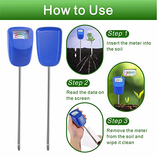 TFTEK Soil moisture meter, plant hygrometer, water monitor tester, for garden, flower pots, lawn, 4 Pack - Image 5