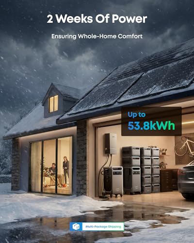 Image of Anker SOLIX F3800 Plus Portable Power Station (Upgraded Version) with 400W Solar Panel, 3840Wh, 3,200W Solar Input, Generators for Home Use, Works with Generator, For Power Outages, and Emergencies