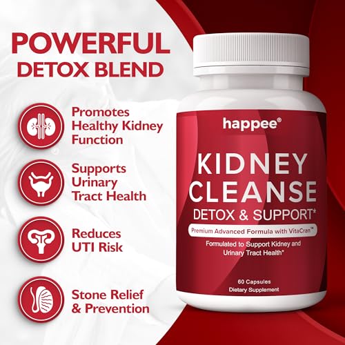 Happee Kidney Cleanse Detox & Repair - Natural Kidney Support Supplement With Cranberry Extract & 21 Herbs For Kidney Function Support & Urinary Tract Health thumb #1