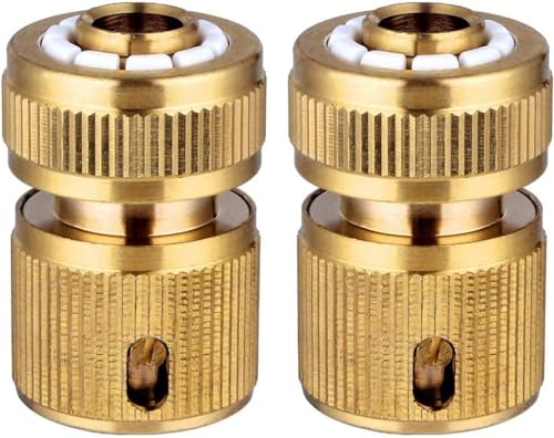 2 Unidades Conectores Rápidos de Latón 1/2' Manguera de Jardín Empalme de Agua 16mm Enchufe Rápido de Agua Adaptador para Grifo y Riego para Jardinería Riego Lavado de Autos Conexión Sin Herramientas