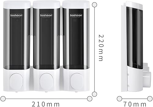 Miniatura 6 de Dispensador de jabón de ducha 3 en 1, dispensador de champú y acondicionador de cámara de 10.1 fl oz, dispensador de champú para ducha montado en la