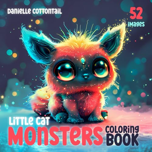 Little Cat Monsters Coloring Book: 52 Bold&Easy Images of Cute Kitten Creatures for Adult and Kids | Pocket size perfect for travel (Mini Cute Creatures Coloring Book) image 2