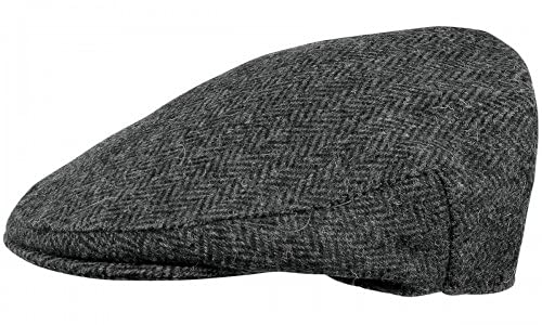 Casquette plate Boardman Harris Tweed, Noir, Taille M