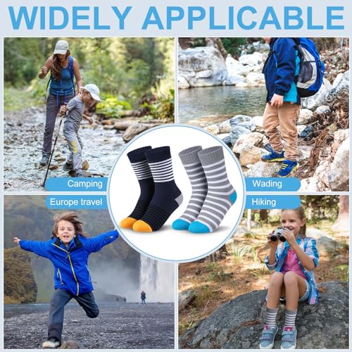 Geyoga 2 Pairs Waterproof Socks for Kids Girls Boys Breathable Skiing Hiking Socks for Travel Camping Wading3