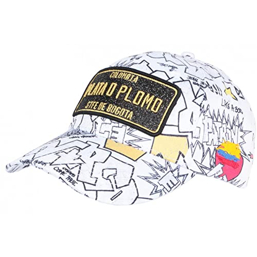 Casquette enfant Plata o Plomo blanche strass Colombia 7-12 ans