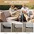 JOYURE 5 Piece Wicker Patio Furniture Set,Outdoor Conversation Sectional Sofa w/Coffee Table,All-Weather Outdoor Sofa with Thick and Anti-Slip Cushions for Deck,Poolside,Garden,Beige