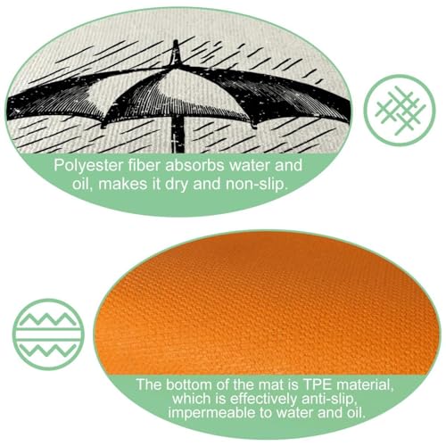 Tapis de cuisine absorbant et lavable avec dossier sécurité antidérapant