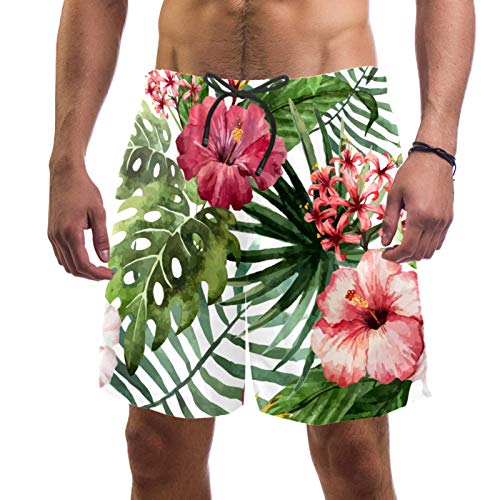 Short de bain pour homme floral blanc multicolore taille S avec poches