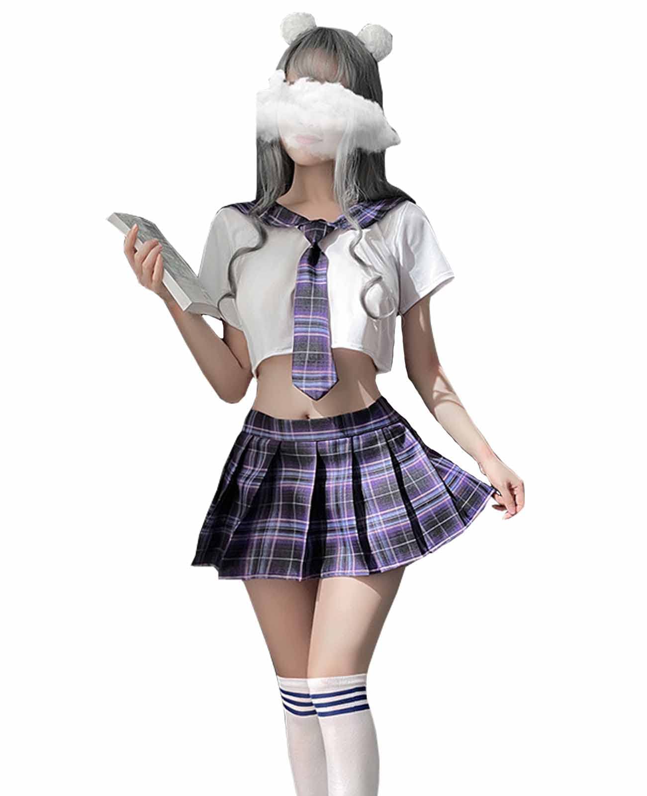 UnibabyCosplay Lingerie Outfit Anime Cosplay Women Student Lingerie For Women With Stocking