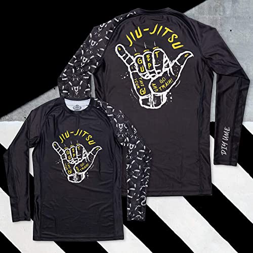 Men’s Hello Wrestling BJJ Long Sleeves Rash Guard Performance Slim Fit Jersey Shirt3