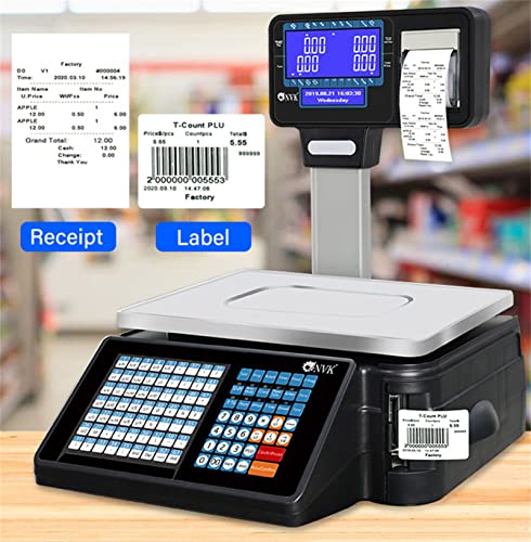 Báscula comercial con impresora y pantalla doble 30kg miniatura 2