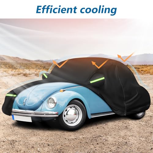 Image of Custom Fit for Volkswagen Beetle Bug 2-Door 1960-1980 Sedan Car Cover Waterproof Heavy Duty All-Weather Protection with Door Zipper & Storage Bag