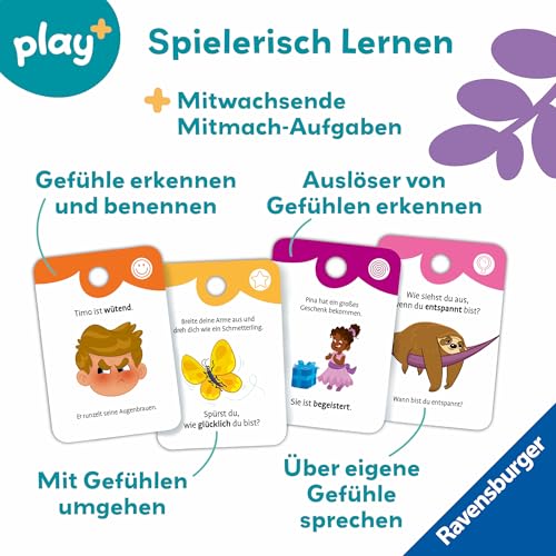 Ravensburger 12034057 Play+ Spiel und Mach mit! Karten: Entdecke die Gefühle - Activity Karten für Kleinkinder, Spielzeug ab 24 Monaten