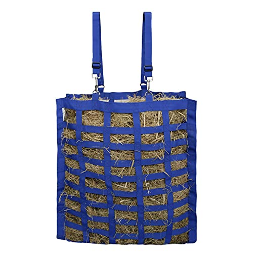 sandonge Slow Feed Heusack und Heunetz-Kombination für Pferde,Seitlicher Slow Feed-Heusack für Pferde,Verstellbarer Reise-Futterspender für Anhänger und Stall,Futtersack mit Gurthalterung Cover