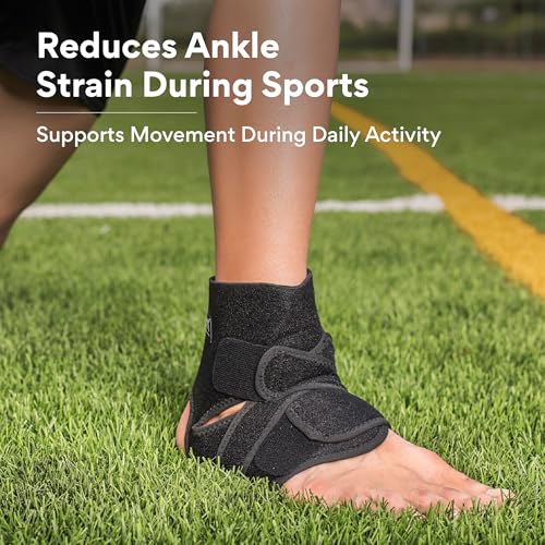 Image of FOVERA Premium Ankle Support Compression Brace for Injuries, Ankle Protection | Adjustable Wrap for Pain Relief & Recovery, Ankle Band for Men & Women, Breathable Neoprene - 1 Pc, Universal Size