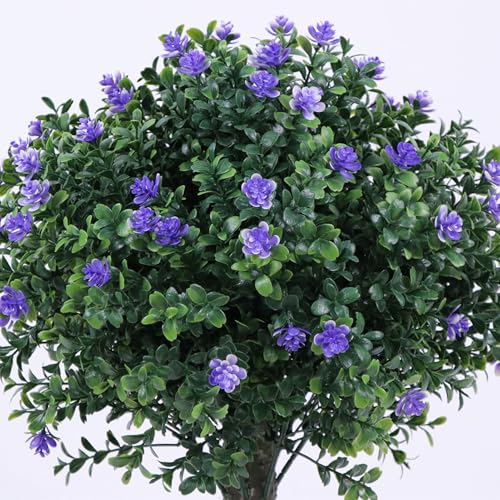 Árbol artificial de bolas con flores azules de 50 cm para decorar el porche 6