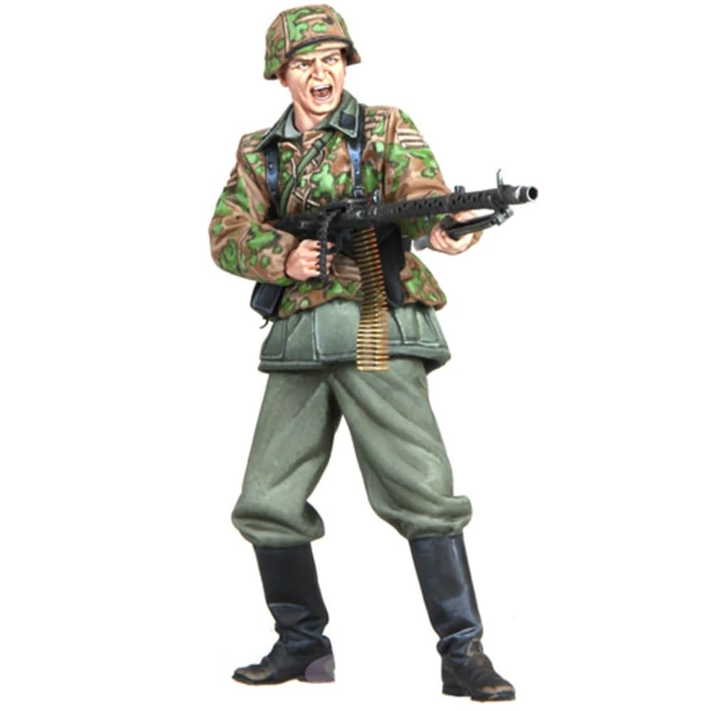 1/16 WWII Infantry MG34 Gunner, Resin Model Figure Soldier, Military Themes, Unassembled and unpainted kit