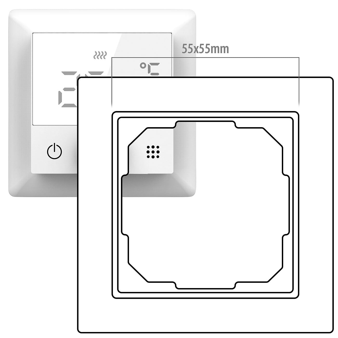 Thermostat connecté pour chauffage au sol avec capteur externe, blanc [revolt]
