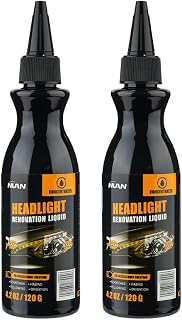 NUAN Vehicle Headlight Repair Wax-Clear Off Fog, Oxidation & Scratches, Bring Back Crystal Clear Look, 4.2 oz/120g with Sponge and Towel (240g)