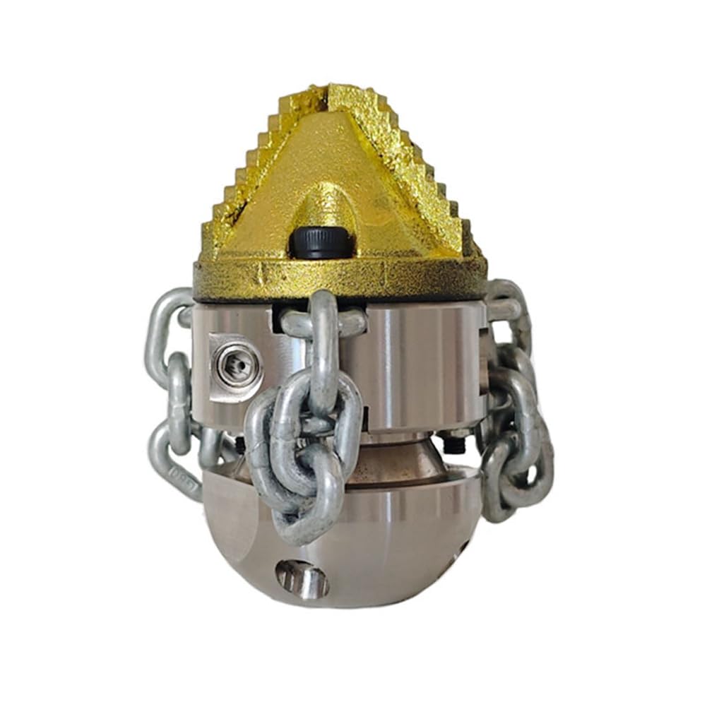 Littimoon 70L Rotating Blasting Nozzle High Pressure Pipeline Dredging Cleaning Nozzle Rope&Chain Sling Rotating Sewer Nozzle G3/8