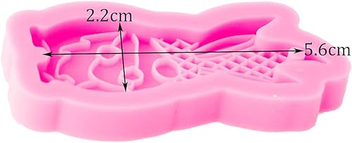 Miniatura 2 de Brillante brillante conejo de Pascua y zanahoria forma llavero molde de silicona decoración molde de arcilla polimérica DIY collar hecho a mano