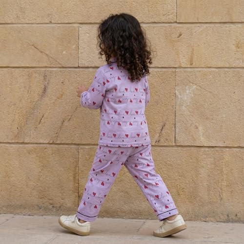 Image of CLAP Kids Cotton Printed Full Sleeves Night Suit