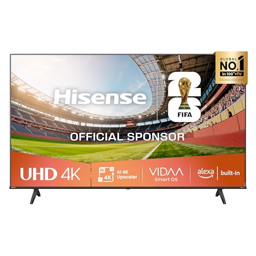 Hisense Smart TV 75' 4K Ultra HD 2025 75A6Q, Smart TV VIDAA U8, Dolby Vision, HDR 10, Game Mode Plus, Alexa Built-in, VIDAA Voice, Tuner DVB-T2/S2 HEVC 10, lativù 4K, 75'', 2025 LED