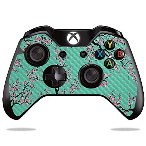 MightySkins Carbon Fiber Skin for Microsoft Xbox One or One S Controller - Cherry Blossom Tree | Protective, Durable Textured Carbon Fiber Finish | Easy to Apply, Remove | Made in The USA
