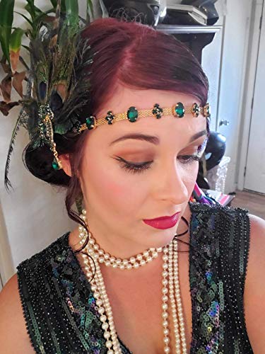 Coucoland Flapper Peacock Feather Headpiece - The Great Gatsby 1920S Costumes For Women Roaring 20S Accessories Headband Mask Costume #TOP4