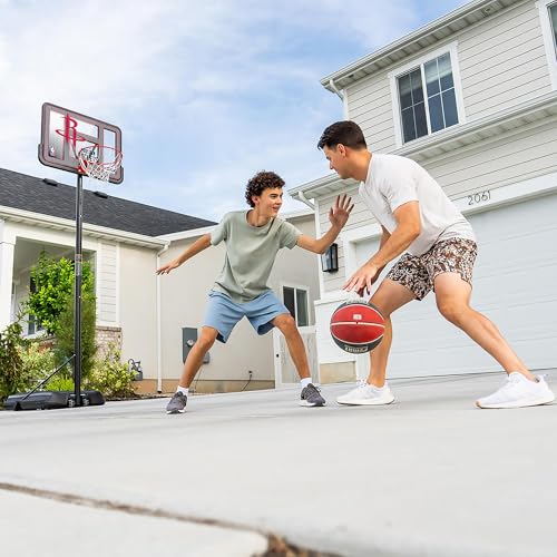 Image of Lifetime NBA Houston Rockets Portable Basketball Hoop, Adjustable Height 7.5-10 Ft, 44 Inch Shatterproof Fusion Backboard, Base with Wheels