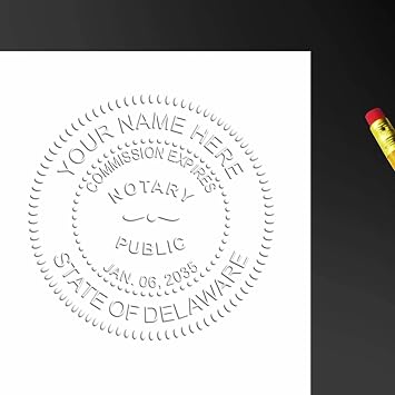Delaware Notary Seal Embosser - Compliant with Delaware Notary Board, Handheld, 1-5/8 Dia - Ideal for Delaware Notaries, DE Notary Public Seal, Notary Seal Delaware
