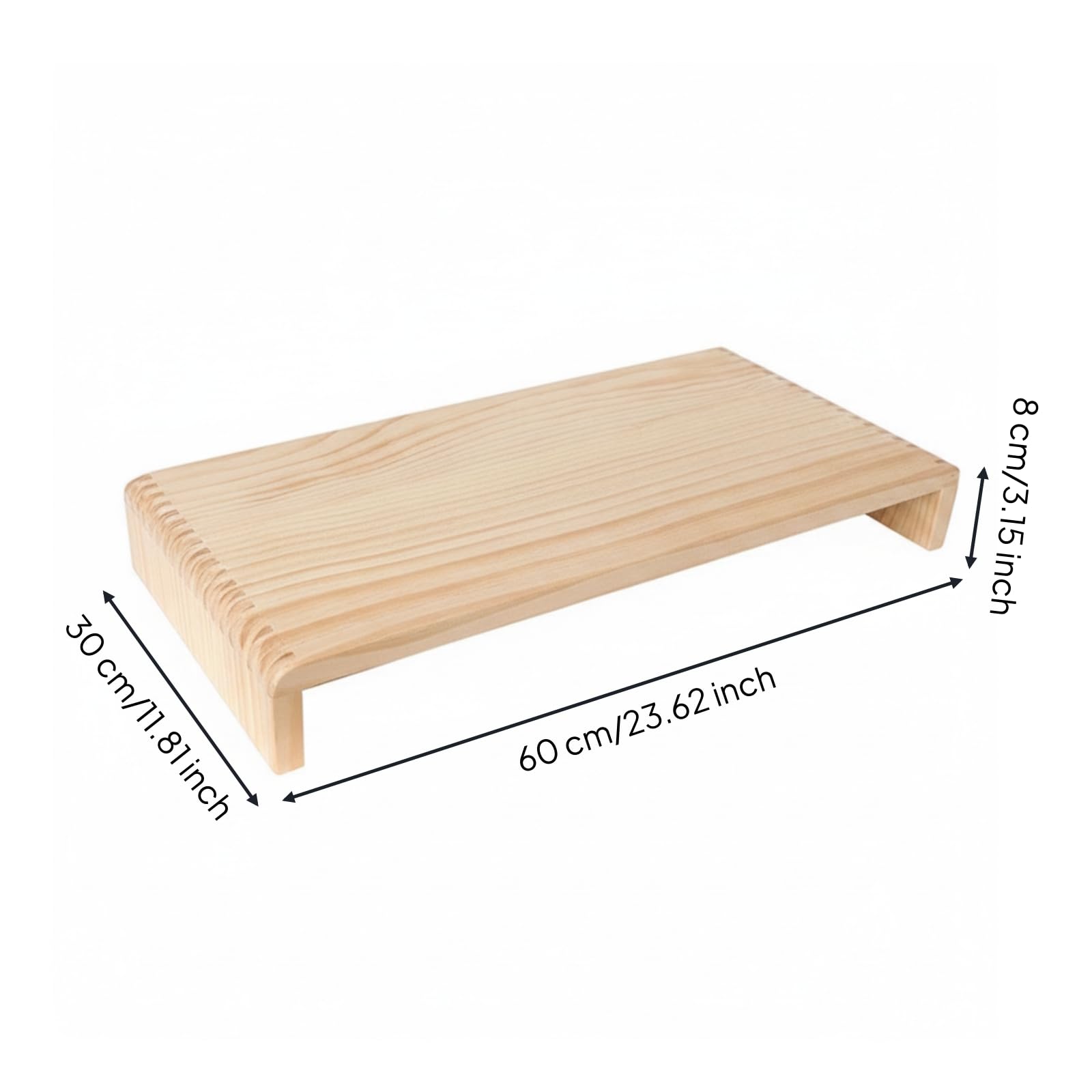 Support D'ordinateur en Bois Simple à Entrenir à Ntoyer Rehaueur D'écran Résistant à Rayures Meuble pr Profeionnels, Étudian, Bois, 60CM