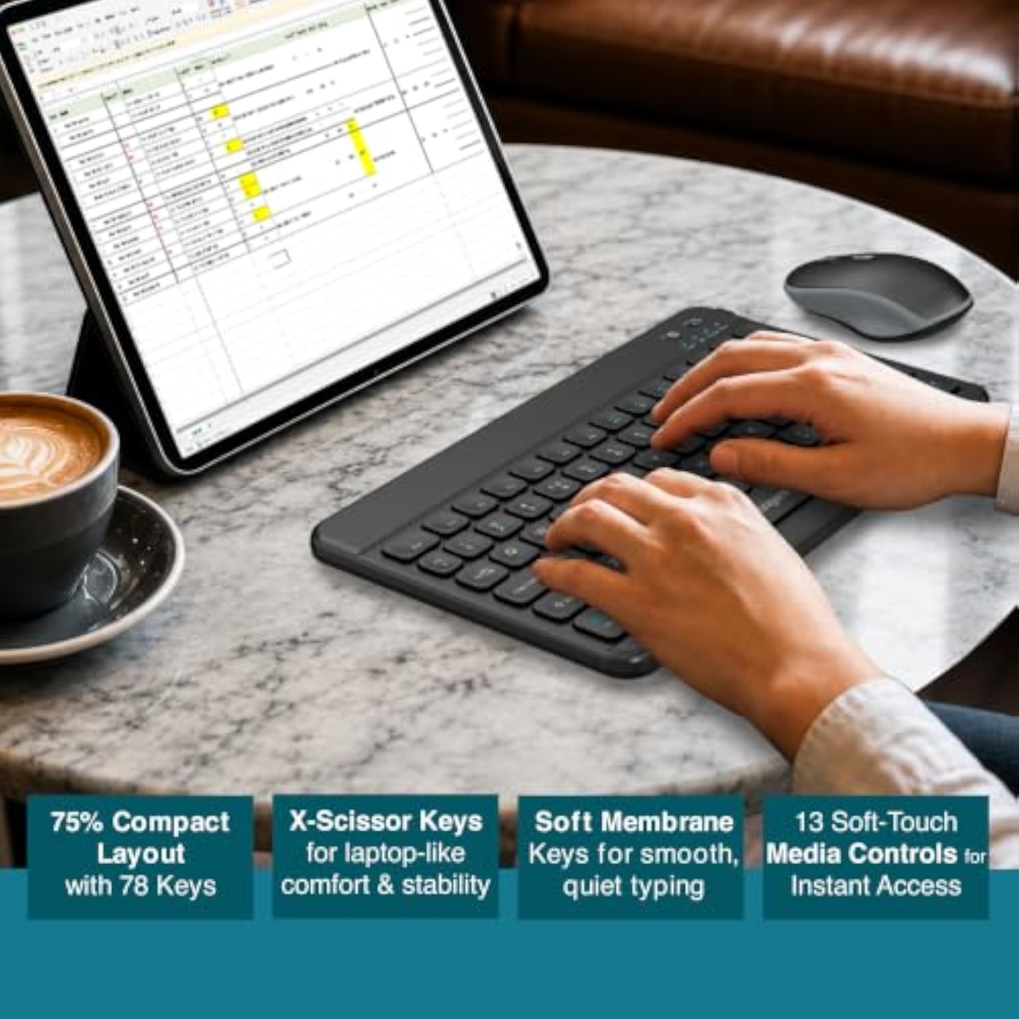MiniClicks Duo D7 Wireless Bluetooth Keyboard and Mouse Combo