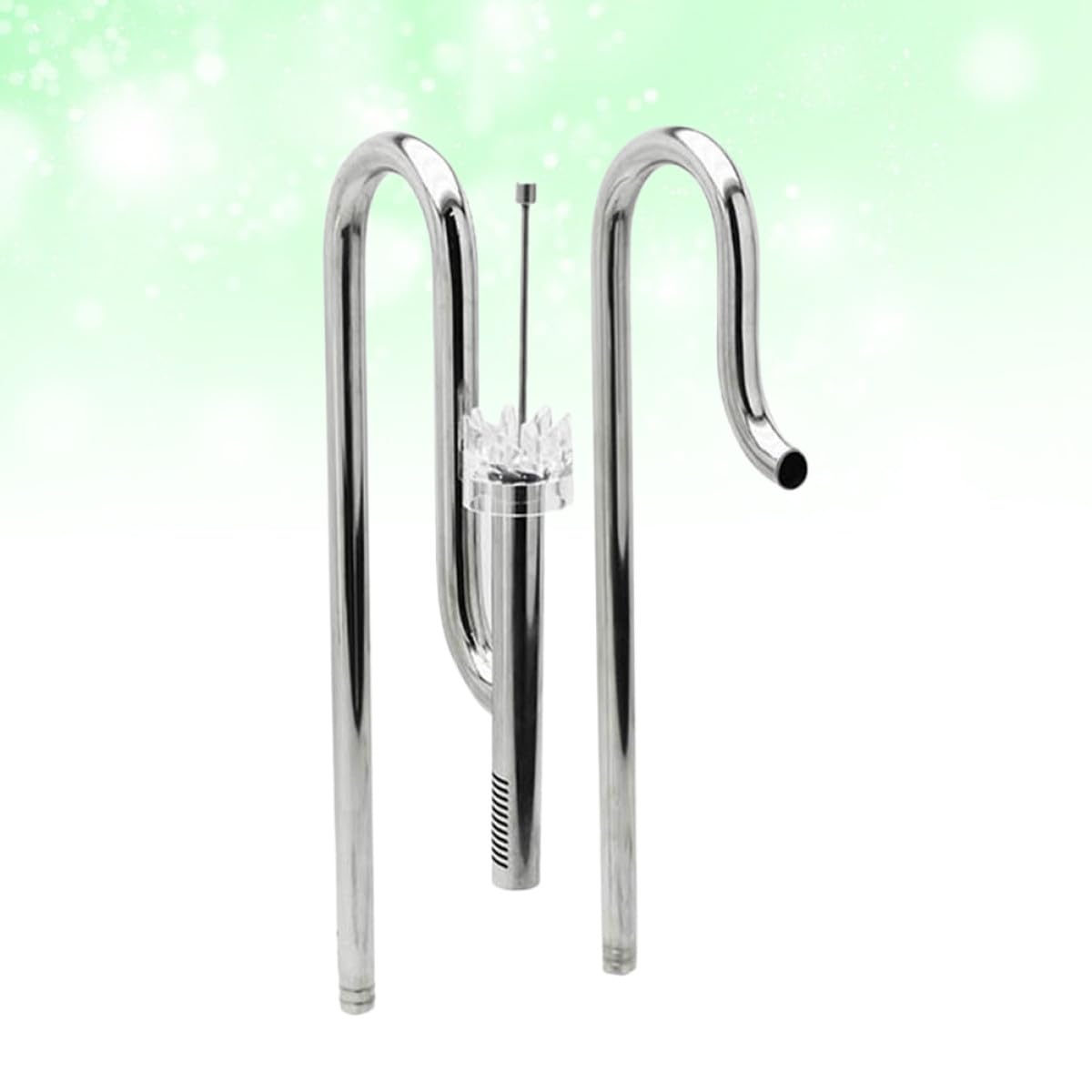 HEMOTON Aquarium Wasserrohr aus Edelstahl mit Verstellbarem und Auslass Praktisches Aquariumzubehör zur Ölfilmentfernung im Fischbecken Silberfarben