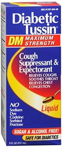 Diabetic Tussin DM Cough Suppressant-Expectorant, Maximum Strength, 8-Ounce (237 ml) by Diabetic Tussin