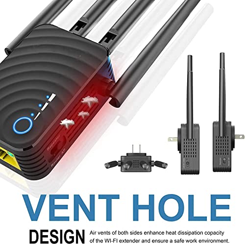 Antier Wifi Extender 2100 Mbit/S Internet Amplifier With Lan Connection, Wlan Repeater Cover Up To 6000 Sq.ft & 45 Devices For Socket, 5G 2.4G Access Point, Wps, Compatible All #TOP6